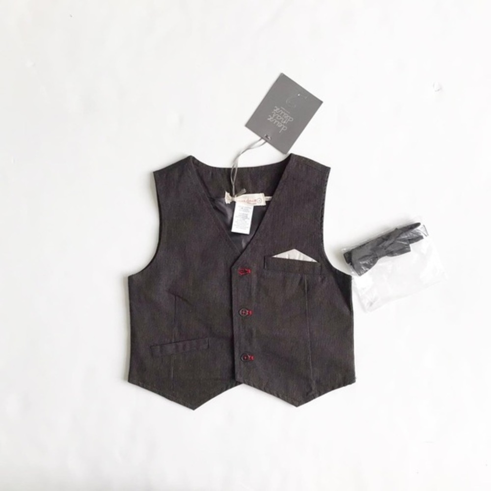 Deux par Deux NWT gray formal vest 4T